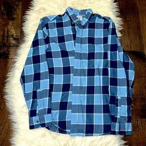 Old Navy Blue Plaid Casual Button Down Shirt
